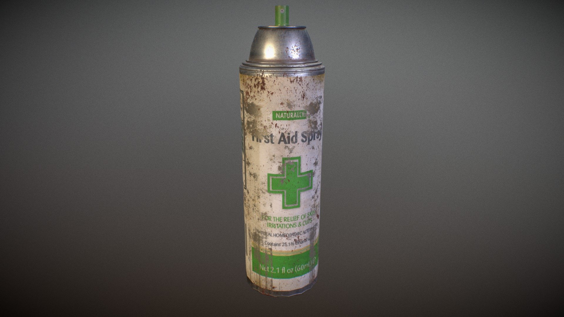 Rusty, old first aid spray model for games 3d model