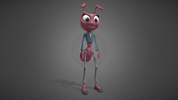 Purple Ant Worker Character insect, ant, toon, biped, bug, clone, business, worker, finance, hive, creaturedesign, employee, styleized, polymodeling, character, cartoon, poly, creature, characterdesign