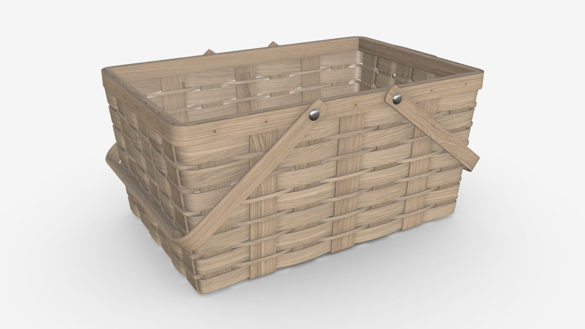 Picnic wicker basket with handles - Buy Royalty Free 3D model by HQ3DMOD (@AivisAstics) 3d model