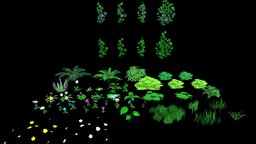 Friendly Forest Flora plants, flora, pack, gamedev, roblox, asset, game, stylized, environment, noai