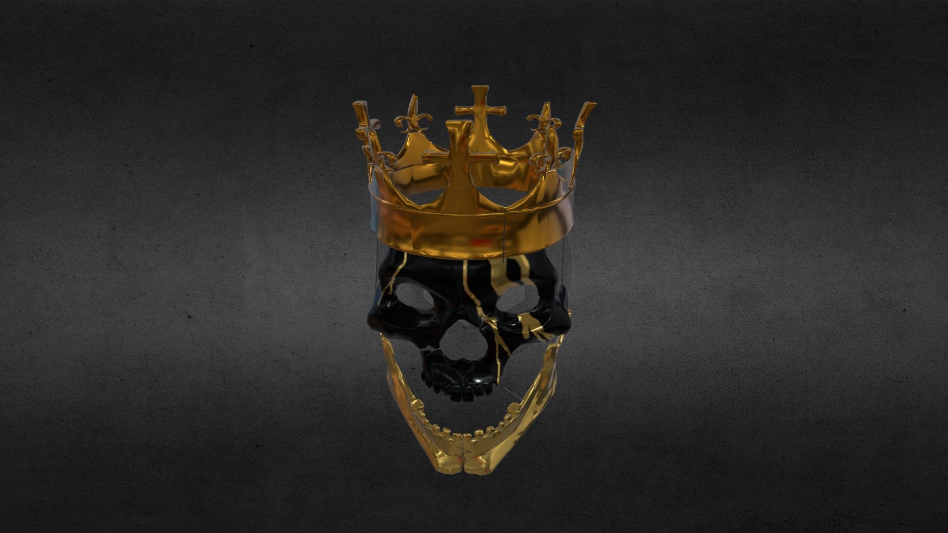 A second variant of the KingOfHearts Mask fan-made, free to use. The Golden Skull Mask with metallic material 3d model