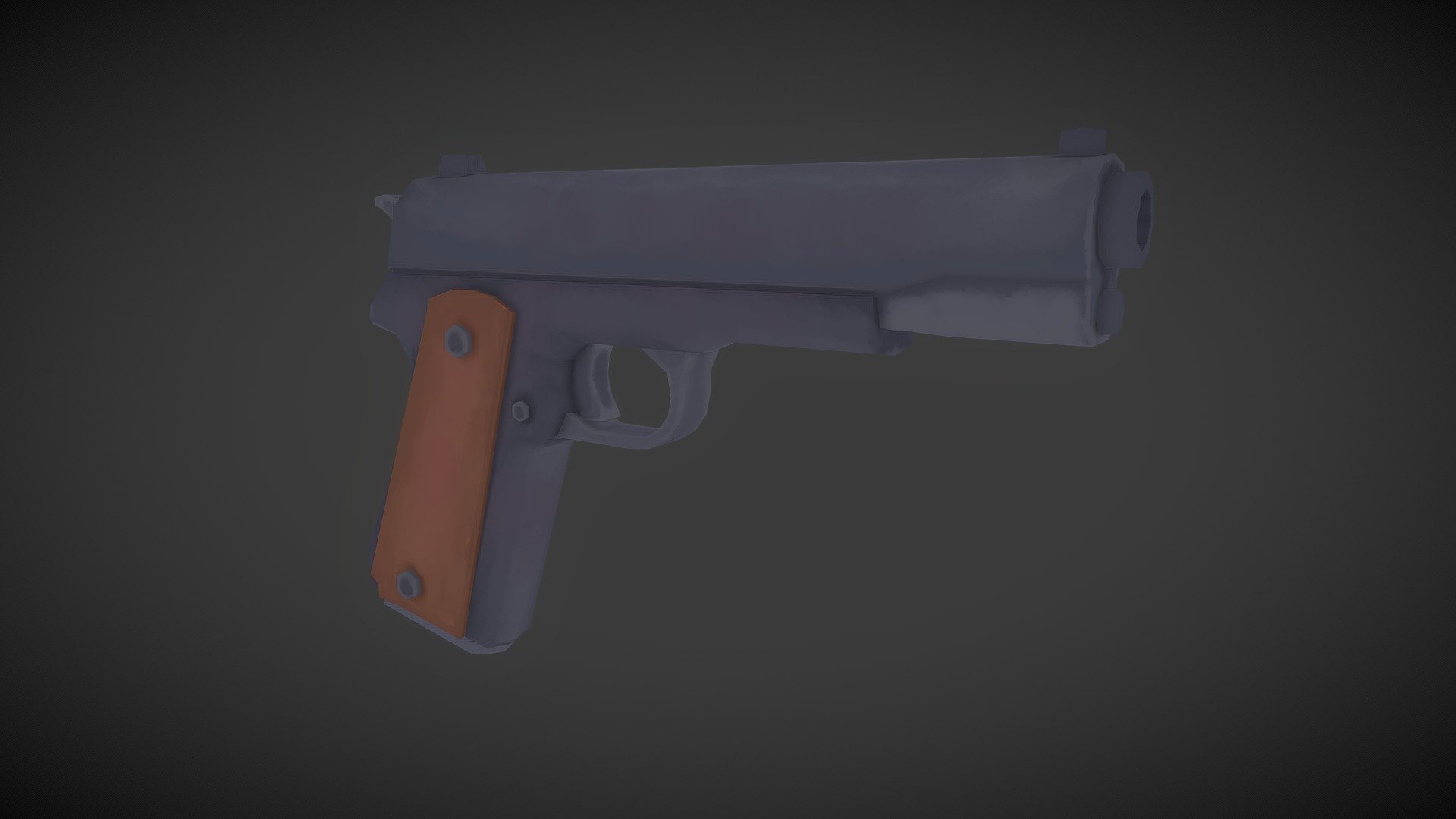 Since I already did a rifle and a shotgun, now I also did a pistol.
M1911 made in Blender. NOT rigged yet 3d model