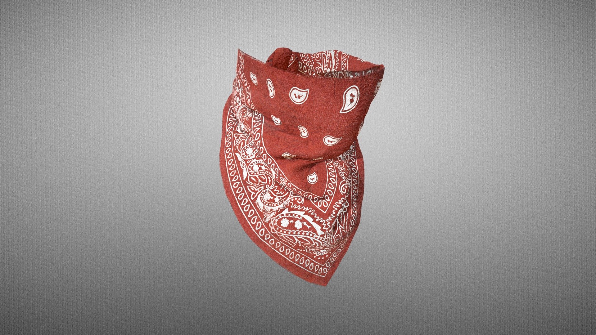 Red paisley bandana face mask - Buy Royalty Free 3D model by Igor Piwoński (@IgorPiwonski) 3d model