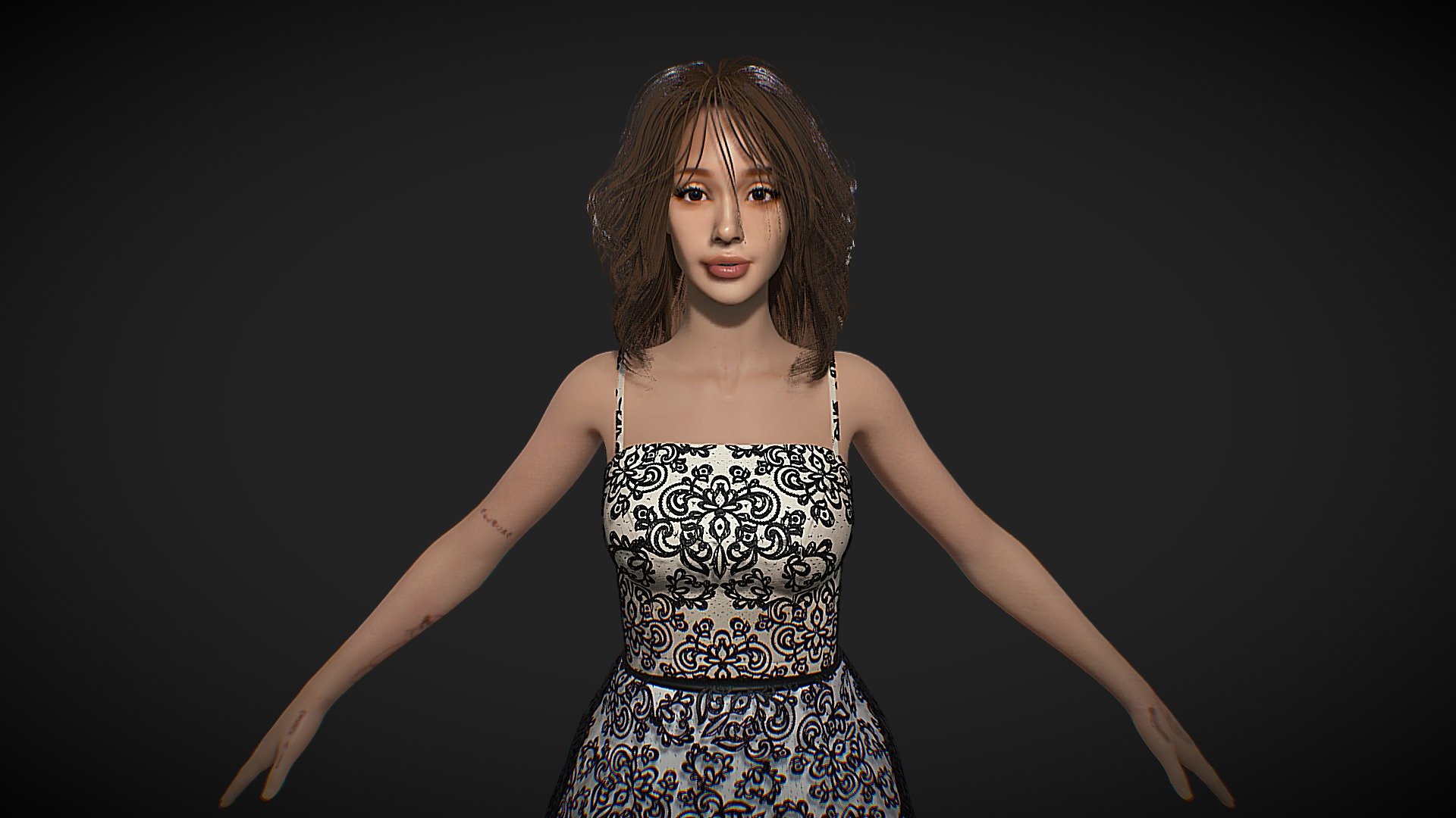 This is a new Ariana Grande model I did on blender with and alternative look.
I used Blender to create the model, hair and dress, and potoshop to create the textures.
This model is not rigged 3d model