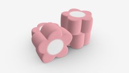 Marshmallows candy flower shape food, flower, white, template, up, sugar, candy, round, delicious, sweet, mock, dessert, marshmallow, shaped, confectionery, 3d, pbr
