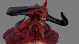 Diablo from diablo II beast, diablo, dungeon, demon, devil, statue, satan, lucifer, character, game, art, creature, monster, fantasy, horror, evil