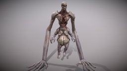 Giant Mutant demon, big, mutant, hands, giant, realistic, low-poly, monster, horror, zombie