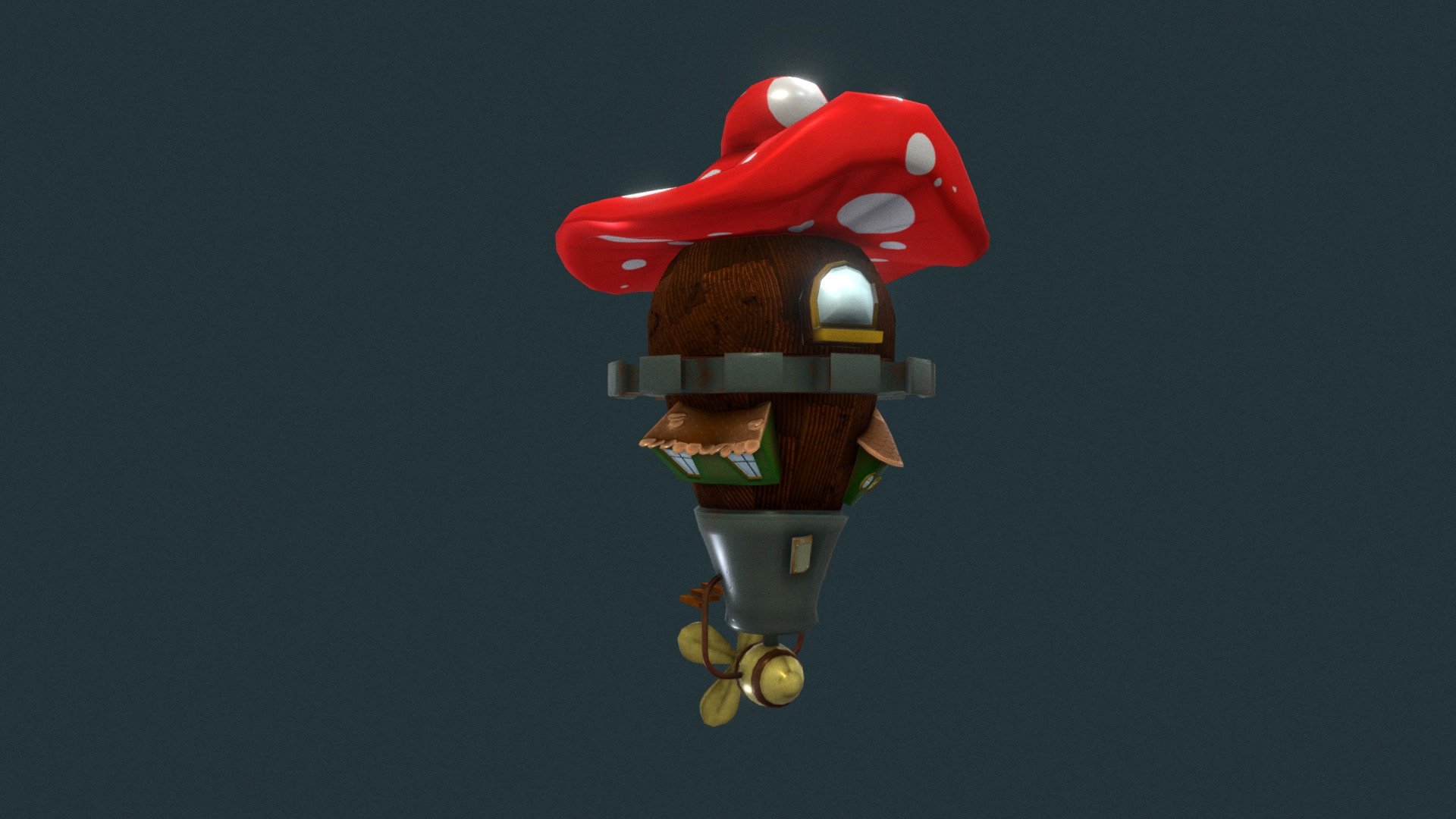 A small stylized diorama that I made in relation to a project. It is a mixture of a mushroom with different steampunk elements. I created the low-poly model in 3dsmax, the textures in substanc painter / designer.
My 2nd tried in substance painter, please have mercy.

I hope you like the idea of the porpella house. 

Enjoy :) - Propella steampunk house - 3D model by Svea_99 (@Svea) 3d model
