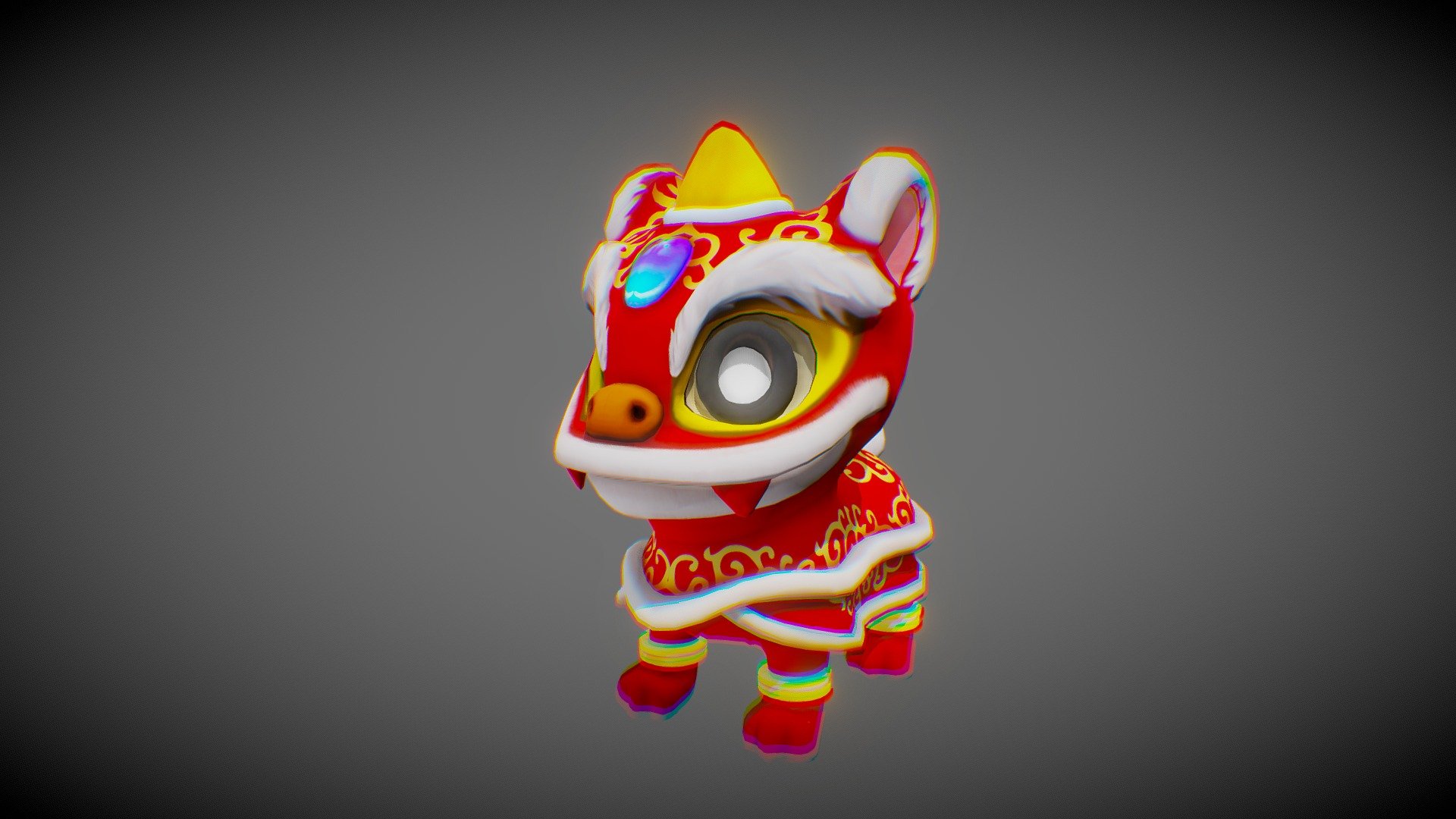 Chinese Lion Dance - 3D model by vitascky 3d model