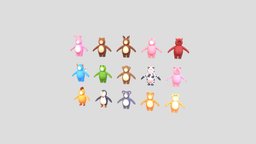 Pack015 Cartoon Suit body, cow, rabbit, bear, cat, suit, bird, dog, prop, fashion, frog, deer, chicken, party, outfit, cartoon, animal, monster, clothing, fuffy