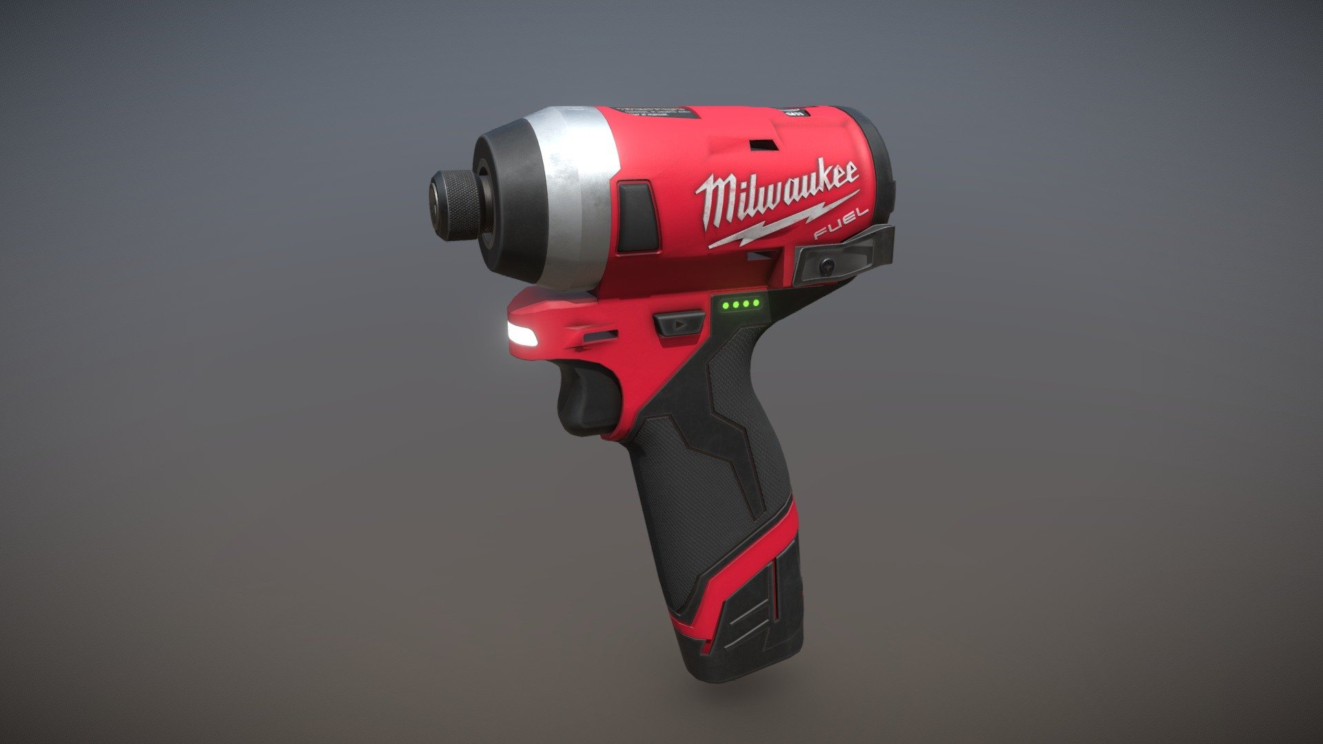 Milwaukee brand impact driver - typically used along with socket drivers for tightening or loosening nuts 3d model