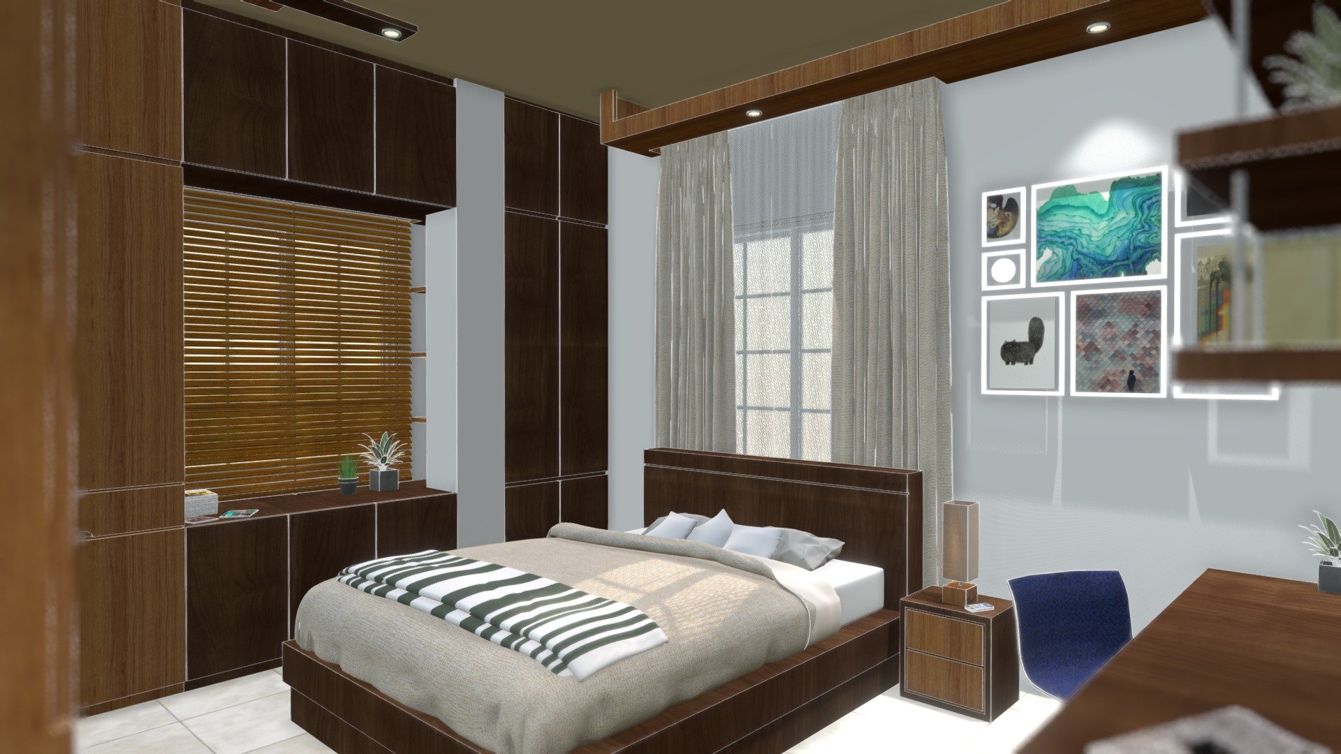 This is a Bedroom Interior Design by Me for a friend. Don't forget to navigate in First Person. Please enjoy! And let me know what you think. Cheers! - Bedroom Interior Design - Buy Royalty Free 3D model by MD Ashfaq Bin Arif (@tafar165) 3d model