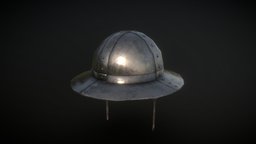 Kettle Hat armor, medieval, downloadable, substancepainter, substance, blender3d, free, knight, kettlehat