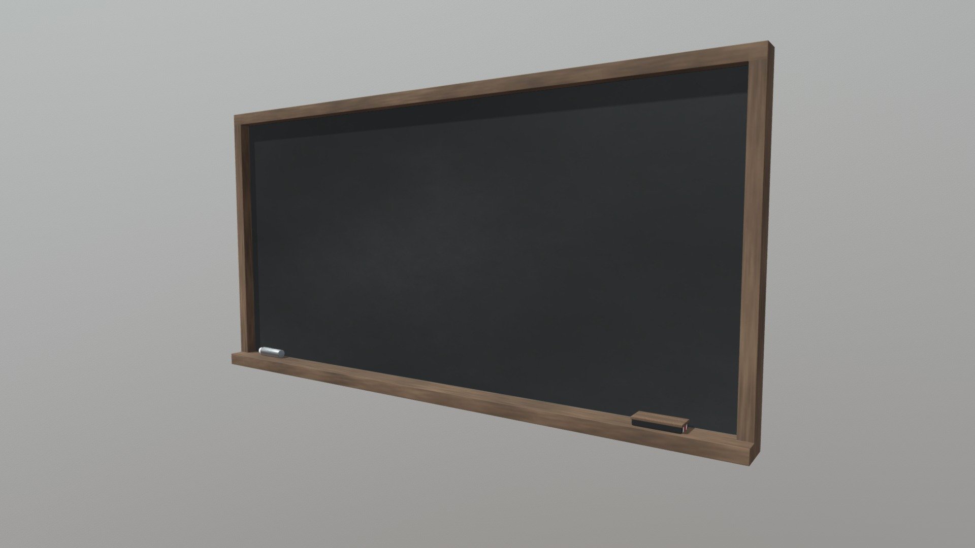 School classroom chalkboard set that was created using Blender. This chalkboard comes with 2 other models, chalk inside a chalk holder and a chalk brush. All models use the metalness  workflow and are PBR ready. It also has been exported in 4 file formats (FBX, OBJ, 3DS, DAE/Collada).This model can be found as part of my “School Classroom Asset Pack”.

Features:




Uses metalness workflow

Includes two variations of chalkboard diffuse map (dirty &amp; clean)

Textures can be edited in any photo editing software

Includes 17 PBR textures 2048x2048 in PNG format

Overlapping UVMap for duplicate parts of the mesh to save texture space

Models are exported in 4 file formats (FBX, OBJ, 3DS, DAE/Collada)

Part of “School Classroom Asset Pack”

Included Textures:




Diffuse, AO, Roughness, Gloss, Metallic

UVLayout

The source file that is uploaded is for demonstration use and is uploaded in FBX format. In the additional file you will find all model exports and the textures that go along with them 3d model