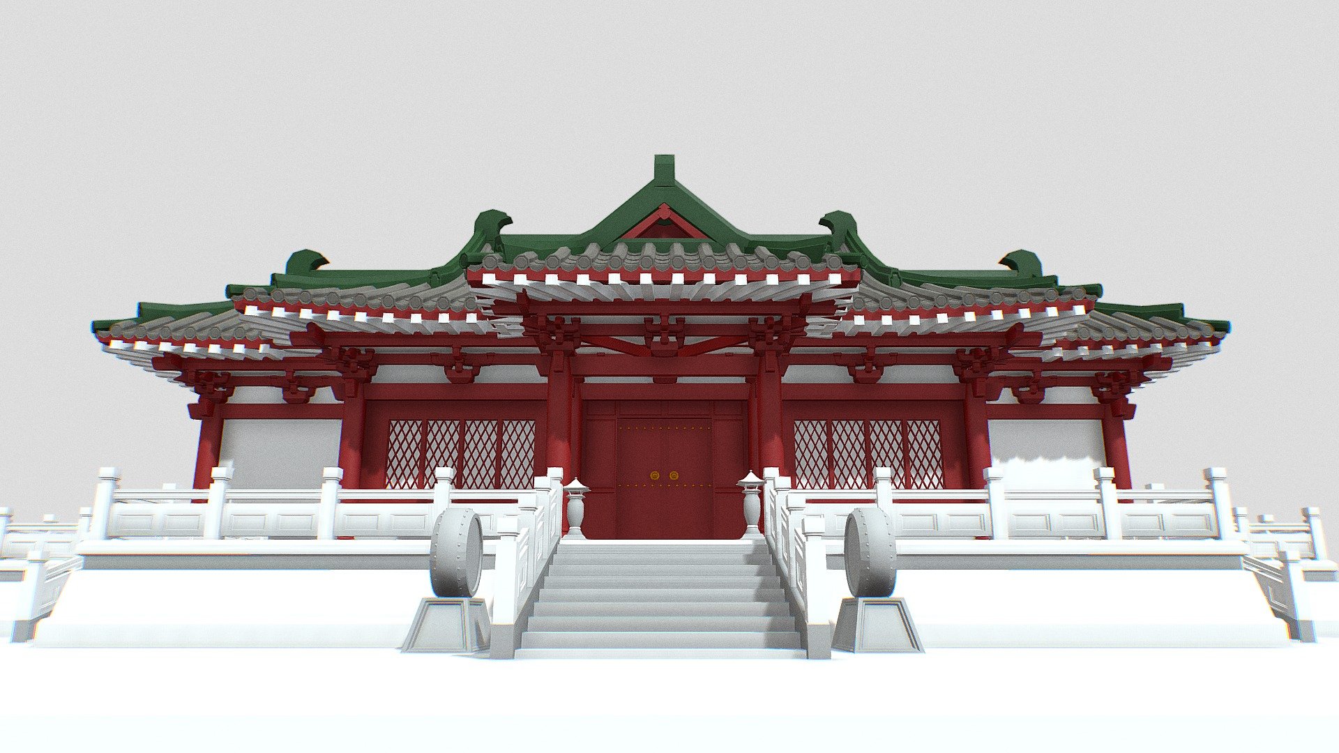 Chinese ancient architecture with wrong shape - Architecture - Download Free 3D model by 子夜 (@Ziiye) 3d model