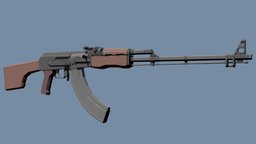 Low-Poly RPK rifle, assault, soviet, heavy, lmg, long, era, russian, support, machinegun, russia, union, akm, pkm, rpd, pk, rpk, gpmg, weapon, low, poly, ak47, light