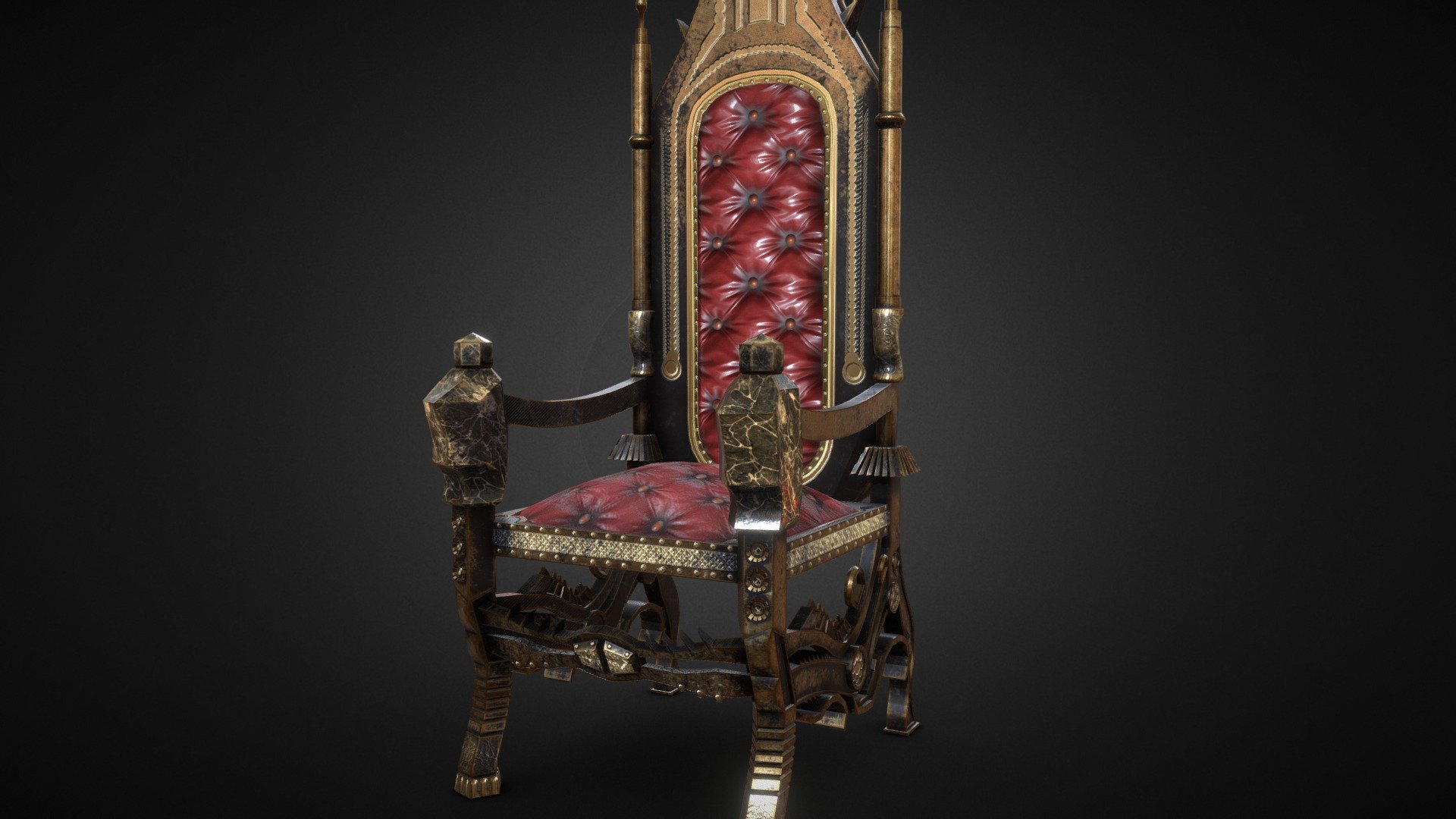 Medieval Chair.

1) THE MODEL CONSISTS OF:




5647 Polys;

12024 Tris;

11928 Edges;

6324 Verts;

4K and 1K Textures (AlbedoM, NormalM, RoughnessM, MetalM);

2) FILE PROPERTIES:




Version: 2010 (Only .DXF), 2011 (.FBX and .DWG), 2013;

Render: V-Ray 5.10.03 &amp; IRay (Substance Painter, Preview);

Formats: .FBX, 3DS, .ABC, .ASE, .DAE, .DWF, .DWG, .DXF, .OBJ, .STL, .W3D;

3) ADDITIONAL INFORMATION:

Software used:




3D modeling: 3ds Max 2016;

UV Mapping: RizomUV;

Painting / Texturing: Substance Painter &amp; Photoshop CS6;

My system specifications:




CPU: Intel Core i7 4770k 3.5GHz;

GPU: GeForce GTX 760 2GB;

RAM: DDR3 8GB;

OS: Windows 10;

If you want to use High-Q (4096x and more) textures instead of Low-Q textures (1024x and more), download the ZIP-file with the HQ-textures and simply replace the LQ-texture files.
Whole scene setuped and fully ready to render in Vray. All materials setuped in Vray.
I wish you happiness and health! - C2 - Medieval Chair 1 - 3D model by jordnu 3d model