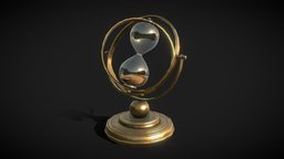 Rotating Vintage Hourglass victorian, steampunk, time, prop, rusty, rotating, sand, timer, decorative, brass, hourglass, decor, props, old, golden, steam-punk, home-furniture, sandglass, low-poly, lowpoly, decoration, gold, vintage-prop, vintage-props, noai
