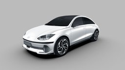 Hyundai Ioniq 6 2023 sedan, transport, hyundai, ev, korean, fastback, phototexture, 4-door, bev, all-electric, low-poly, vehicle, lowpoly, car, mid-size, ioniq6, ioniq-6, battery-electric