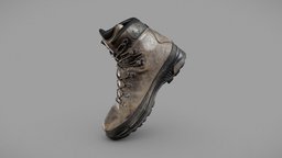 Old Lowa Gore-Tex Boot (2022) shoe, advanced, leather, boot, realistic, scanned, photometry, pbr-texturing, lowa, pbr-materials, inciprocal