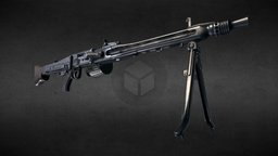 MG42 specular, rifle, ww2, germany, mg42, old, machine-gun, worldwar2, weapon, game, pbr, lowpoly, gameart, gun