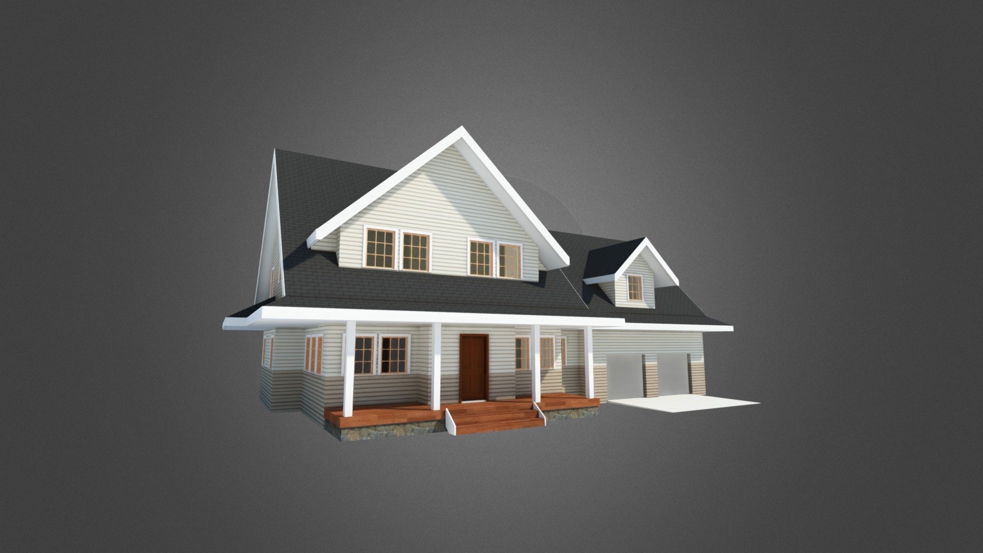 Low poly house 3d model
