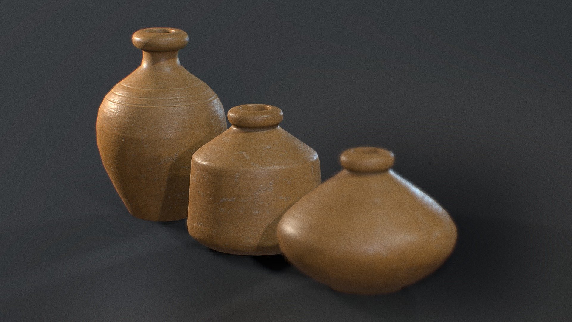 This is a 3d model of clay Pots for using as water container. It is can be used as assets for games other store markets renders.

This model is created in 3ds Max and textured in Substance Painter.

This model is made in real proportions.

High quality of textures are available to download.

Maps include - Base Color, Normal, AO and Roughness Textures 3d model