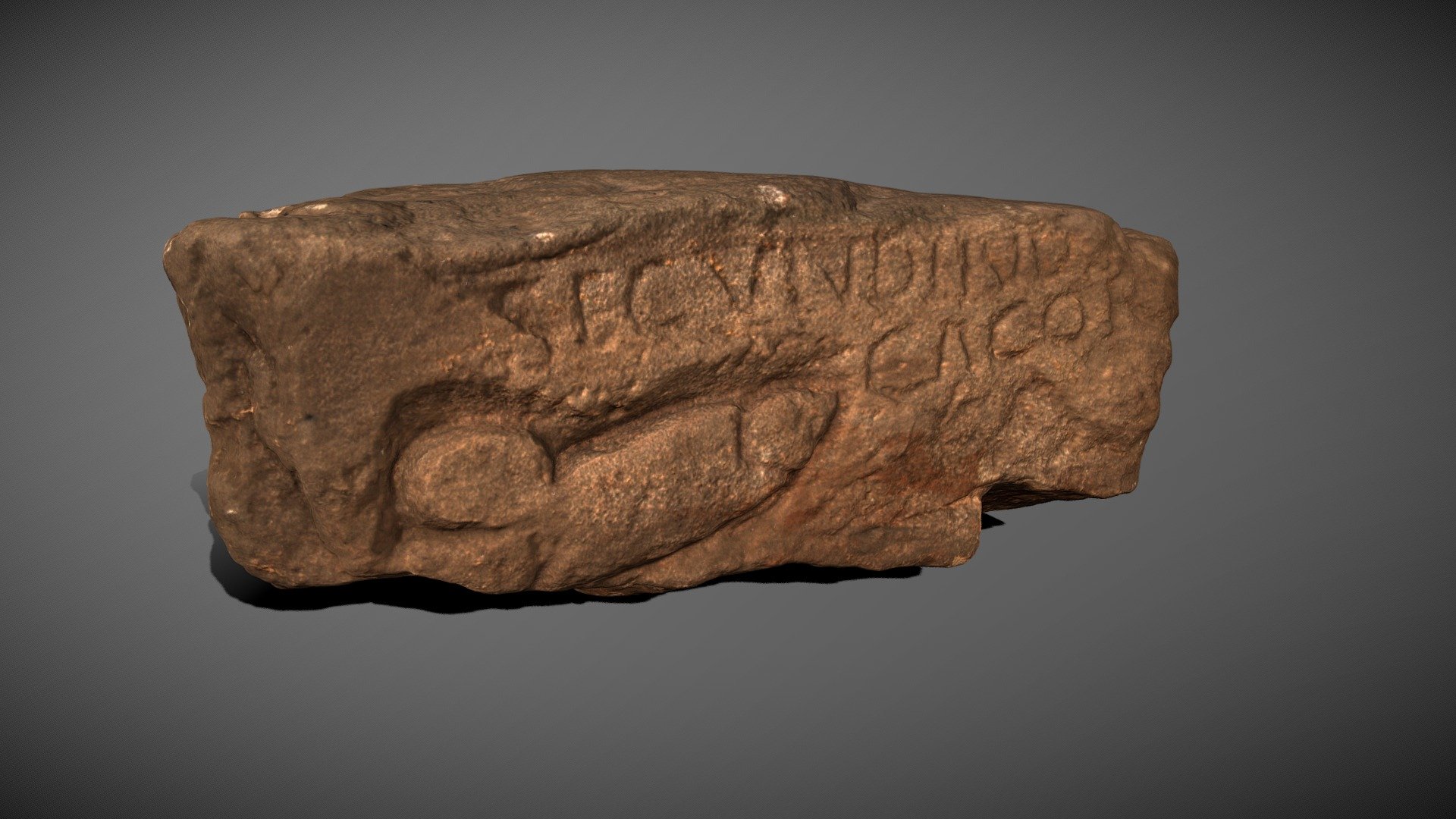 A stone from Roman Vindolanda, graffitied with &ldquo;Secundinus Cacor