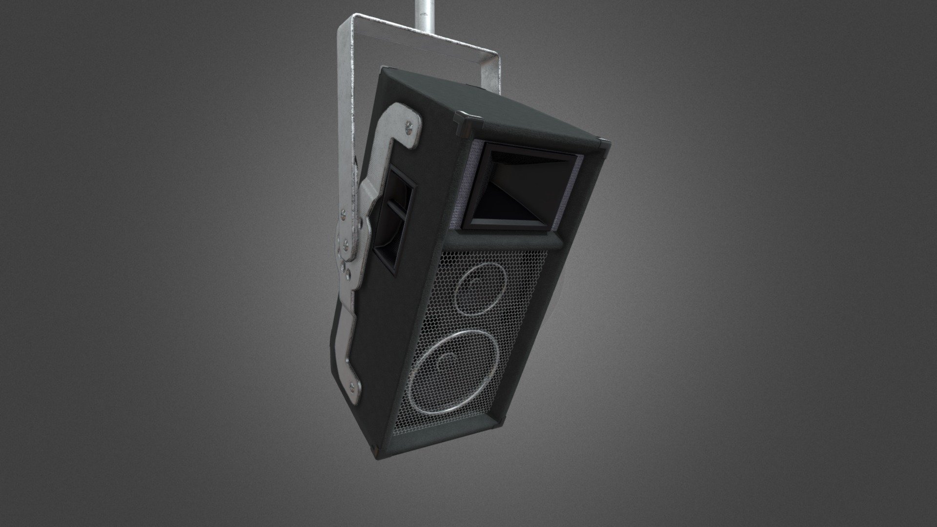 A professional speaker for use on big and small stages.
The speaker can be angled to different degrees thanks to the mounted bracket.
2048x2048 textures,
15519 faces 3d model