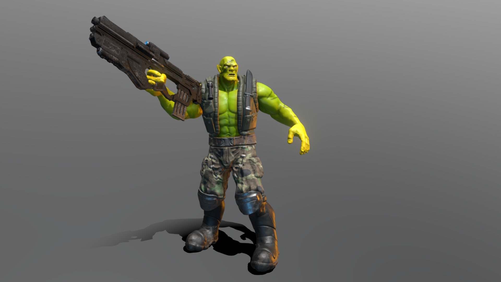 testing a new remesher tool for retopo - Space Orc Commando WIP - 3D model by maxi.ariani 3d model