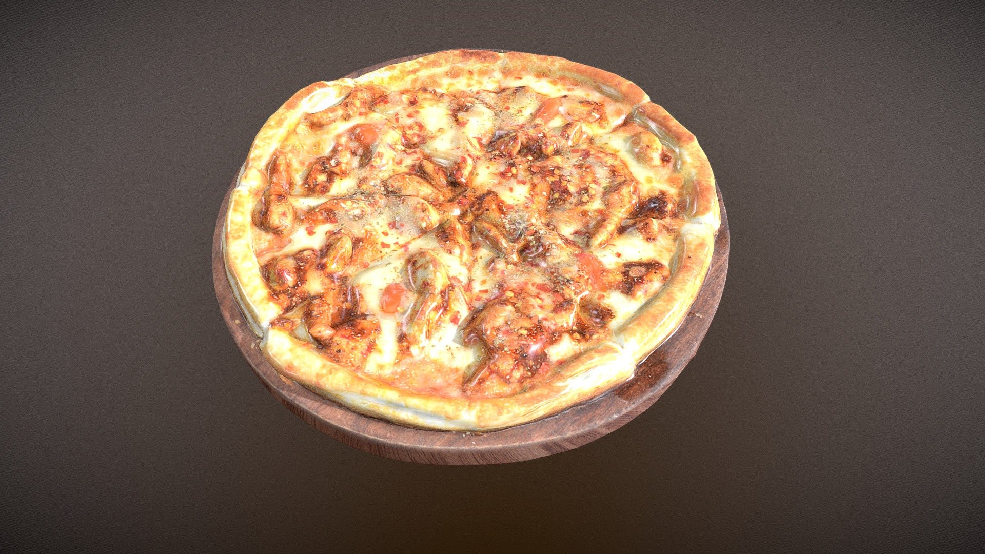 3D High Quality scan of Chicken Pizza, Baked 3d Scan cleanup and Uv mapped model can be used in AR applictions - Chicken Pizza - Buy Royalty Free 3D model by Team-Panda 3d model