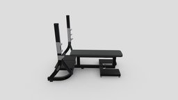 Technogym Pure Olympic Flat Bench bike, room, bench, set, rack, sports, fitness, gym, equipment, cycling, collection, vr, ar, exercise, treadmill, training, professional, machine, rower, weight, workout, racks, weightlifting, 3d, home, sport, dumbells