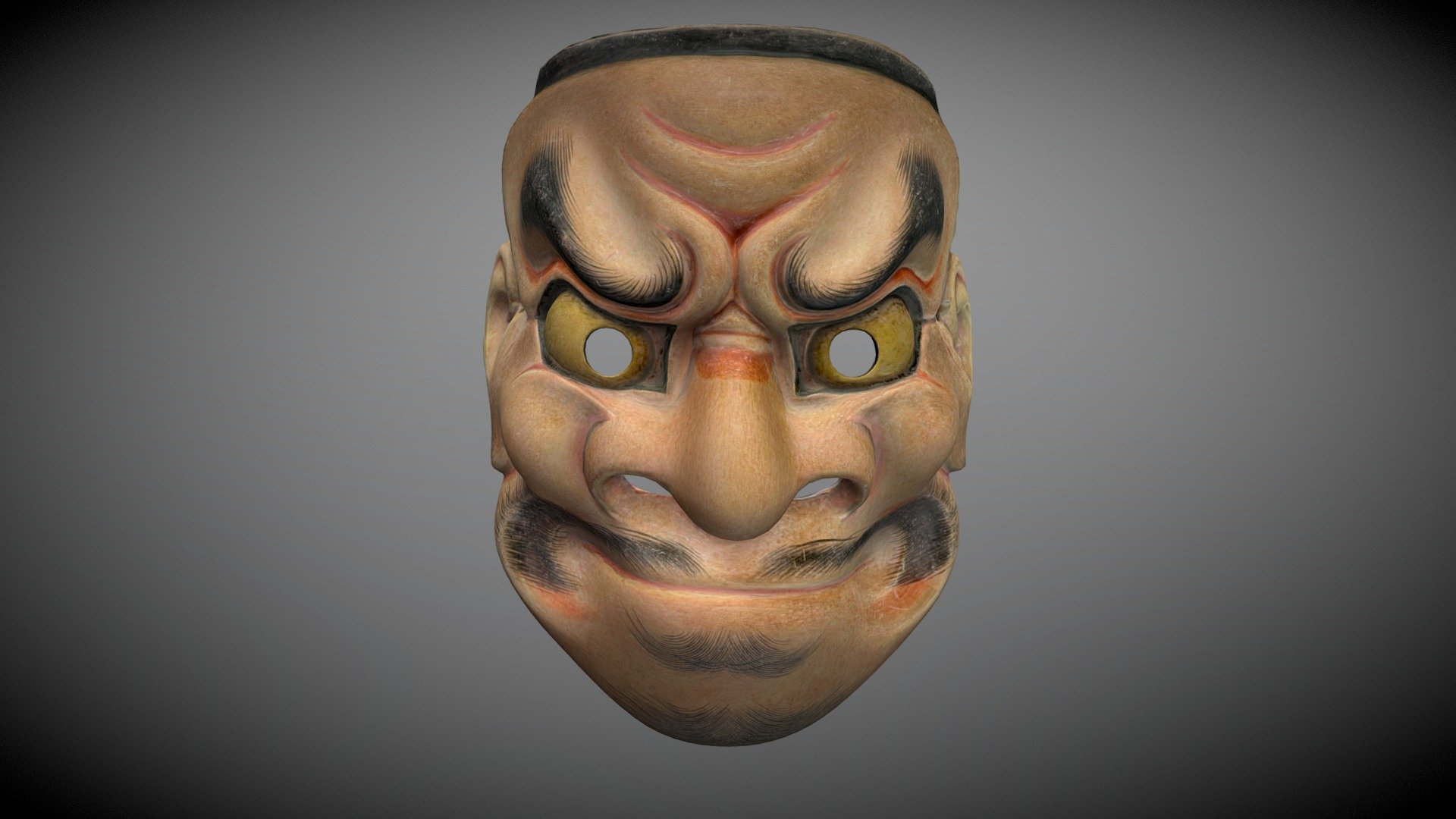 This mask is used in the Noh play entitled Kurama Tengu (鞍馬天狗) by Katayama Kuroemon X of the Kanze (観世) school of Noh. 

It was scanned in 2017 for the NOxAR exhibition at Rohm Theater in Kyoto, Japan by KYOTO VR, as part of Kyoto Project, a collaboration between Kyoto City, the Japanese Ministry of Culture to blend technology with Japanese traditional arts - Noh Mask: Kurama Tengu - 3D model by KyotoVR 3d model