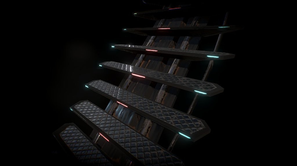 Stairs Asset - SciFi Stairs - 3D model by Kramaa (@MiguelOrtega) 3d model