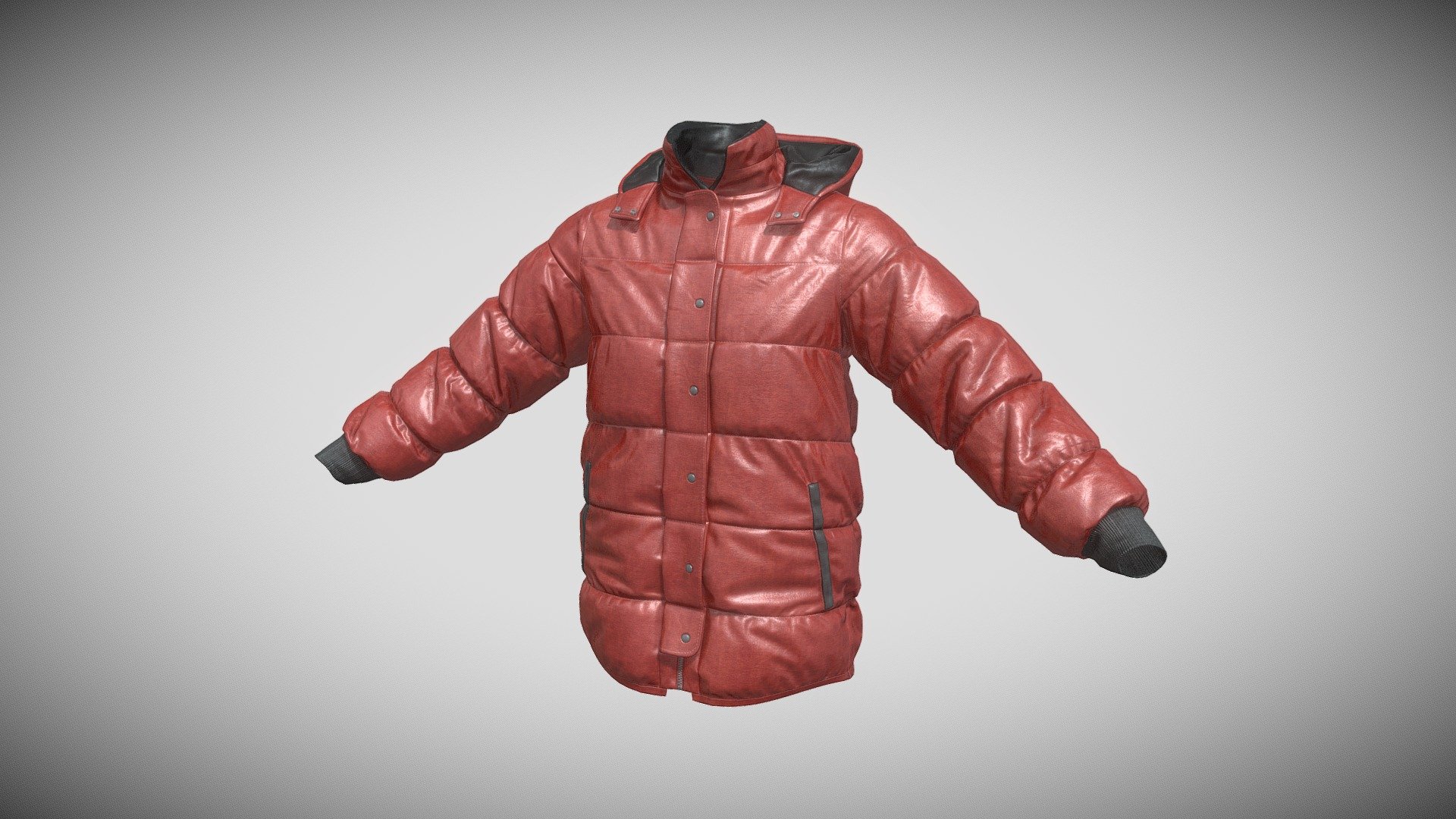 Winter_jacket_red - 3D model by Ray Della Calce (@madrenderman) 3d model
