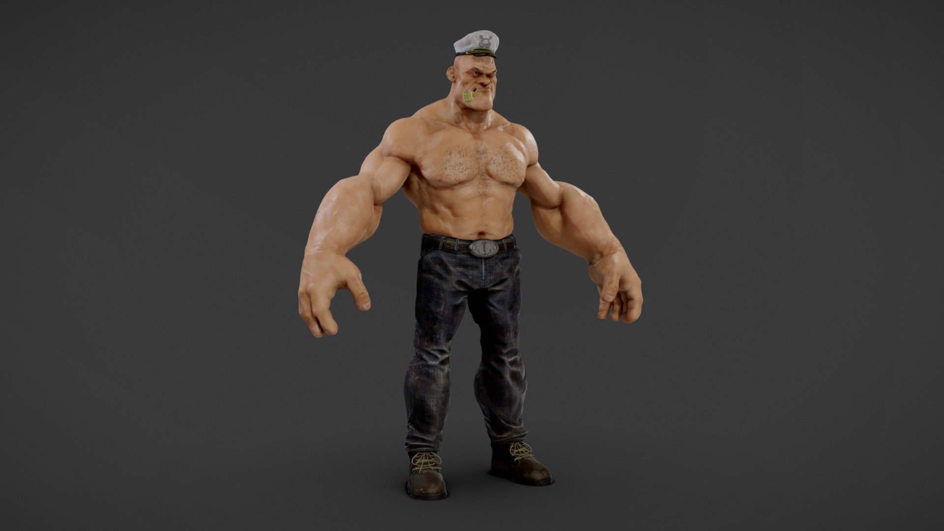 thowing up my Popeye character onto to show it off in the portfolio. https://www.artstation.com/artwork/qeVQL - Popeye - 3D model by MatthewKean 3d model