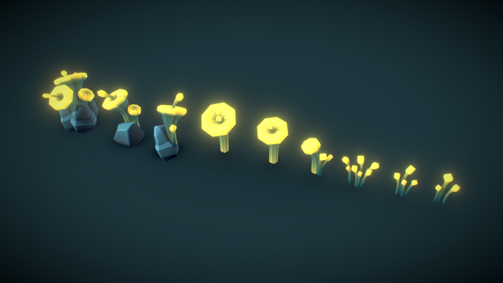 Alien cave flowers for the Tombstar game 3d model