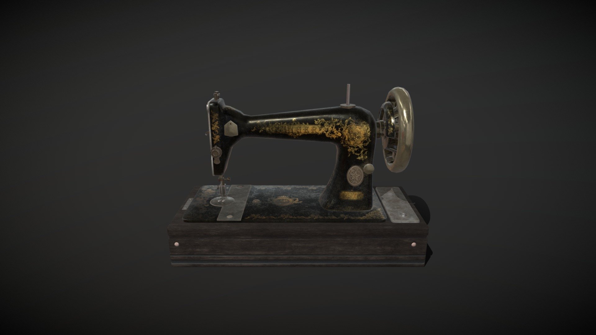 1892 singer hand sewing machine - SM_SewingMachine - 3D model by HappyLife_Artistway 3d model