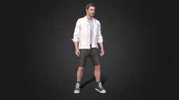Man in Casual Outfit 10 body, suit, tshirt, shirt, shorts, jacket, clothes, shoes, boots, uniform, casual, outfit, sneakers, character, 3d, model, man, male, modular, clothing