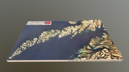 Lofoten, Norway Map (1:400,000 Scale) landscape, norway, map, topography