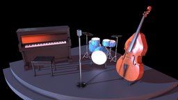 Jazz instruments on stage