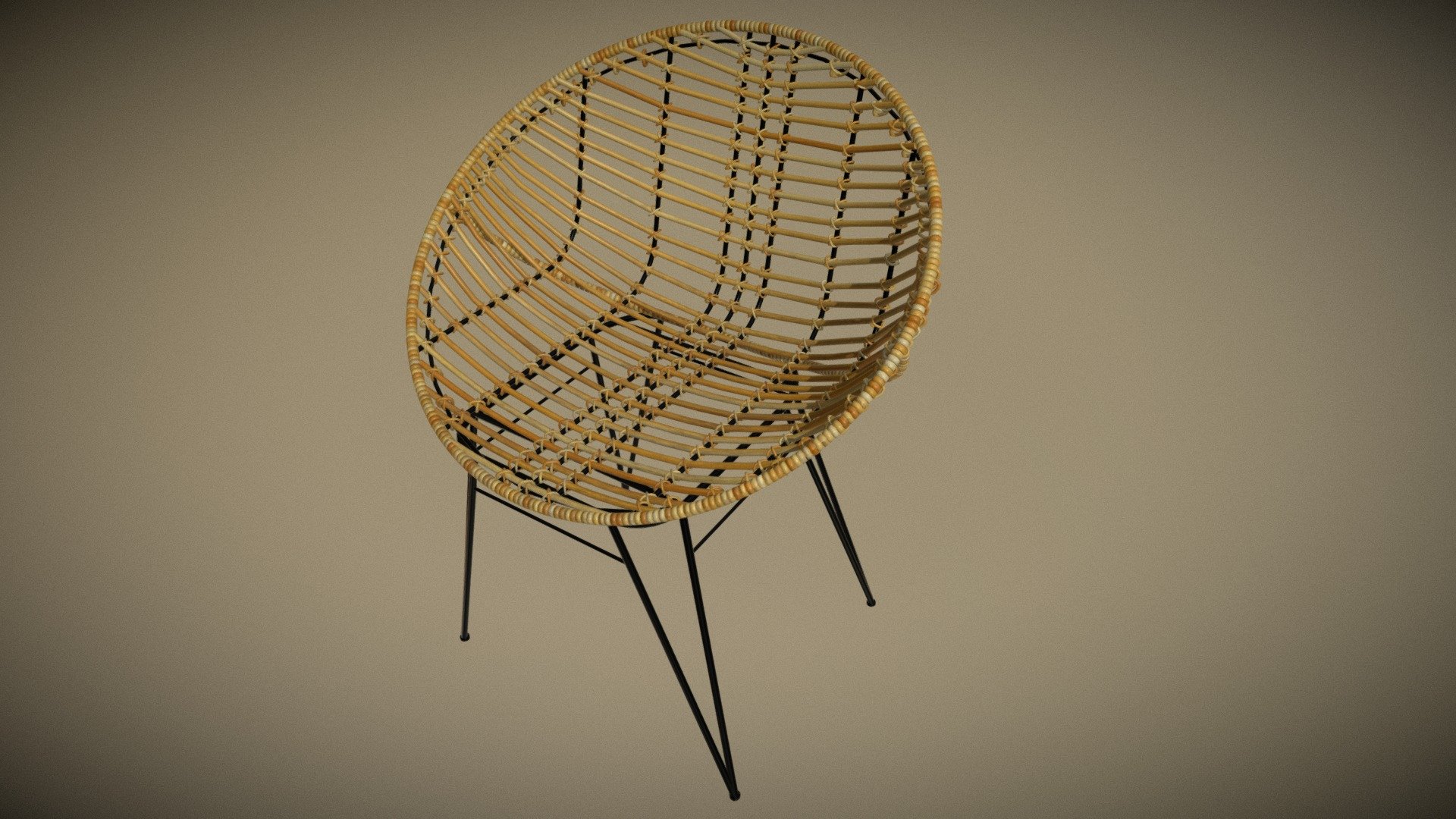 Modern rattan chair for interior visualization - Rattan Chair - 3D model by MGD 3d model