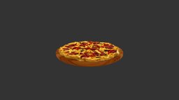 Apper Mushrooms Meat Pizza (Пепперони) pizza, 3dmodel