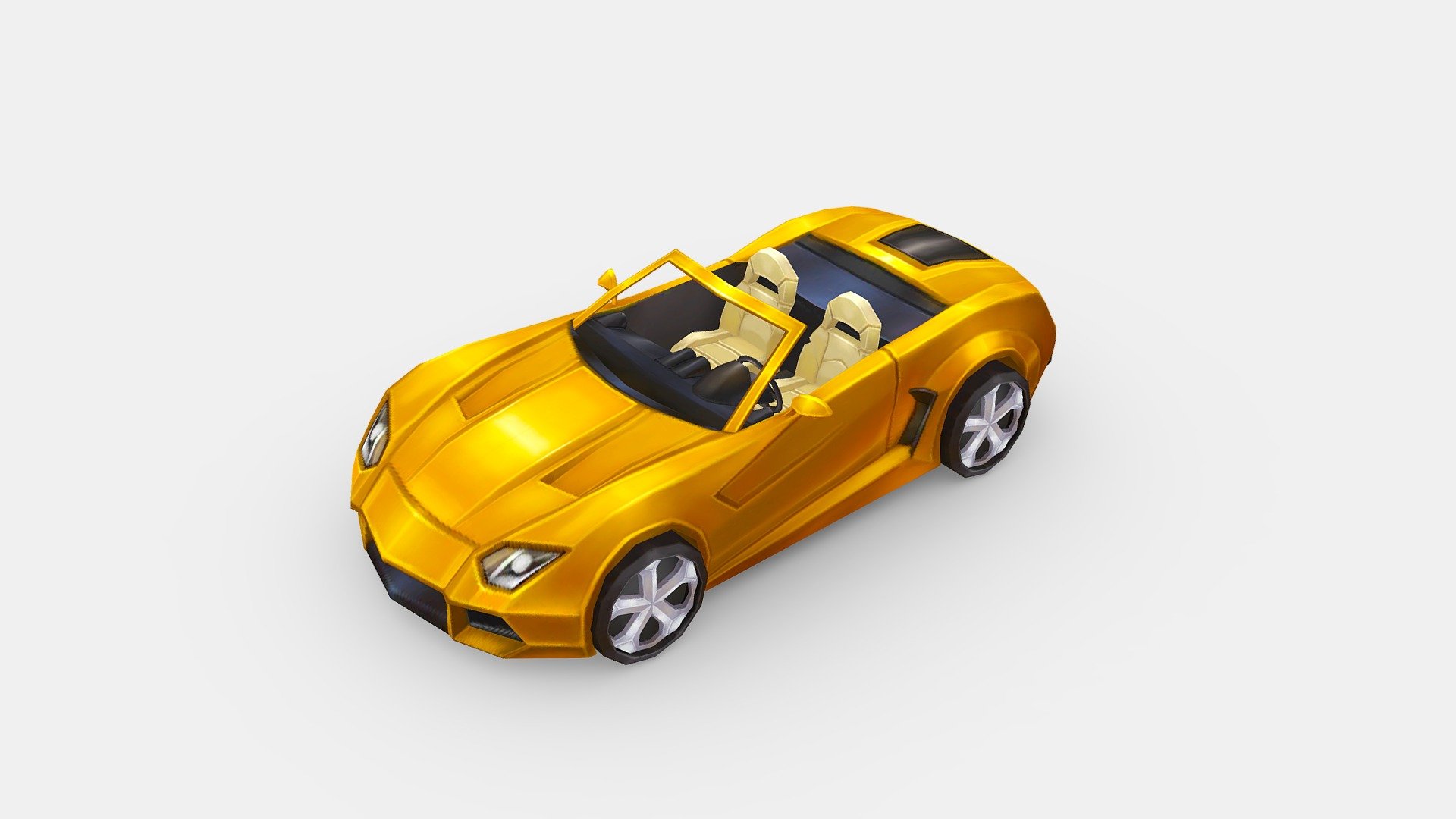 Cartoon golden sports car - Cartoon golden sports car - Buy Royalty Free 3D model by ler_cartoon (@lerrrrr) 3d model