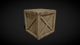 Wooden box (low poly) wooden, boxes, box, wooden-box, low-poly, lowpoly