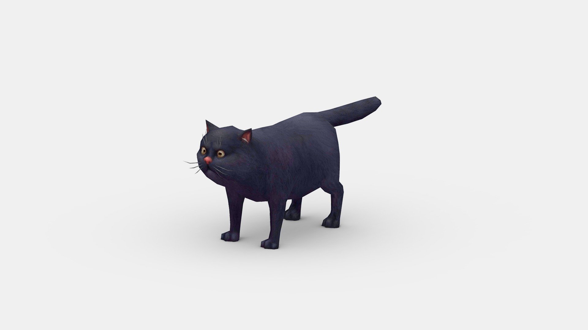 Cartoon black fat cat - Cartoon black fat cat - Buy Royalty Free 3D model by ler_cartoon (@lerrrrr) 3d model