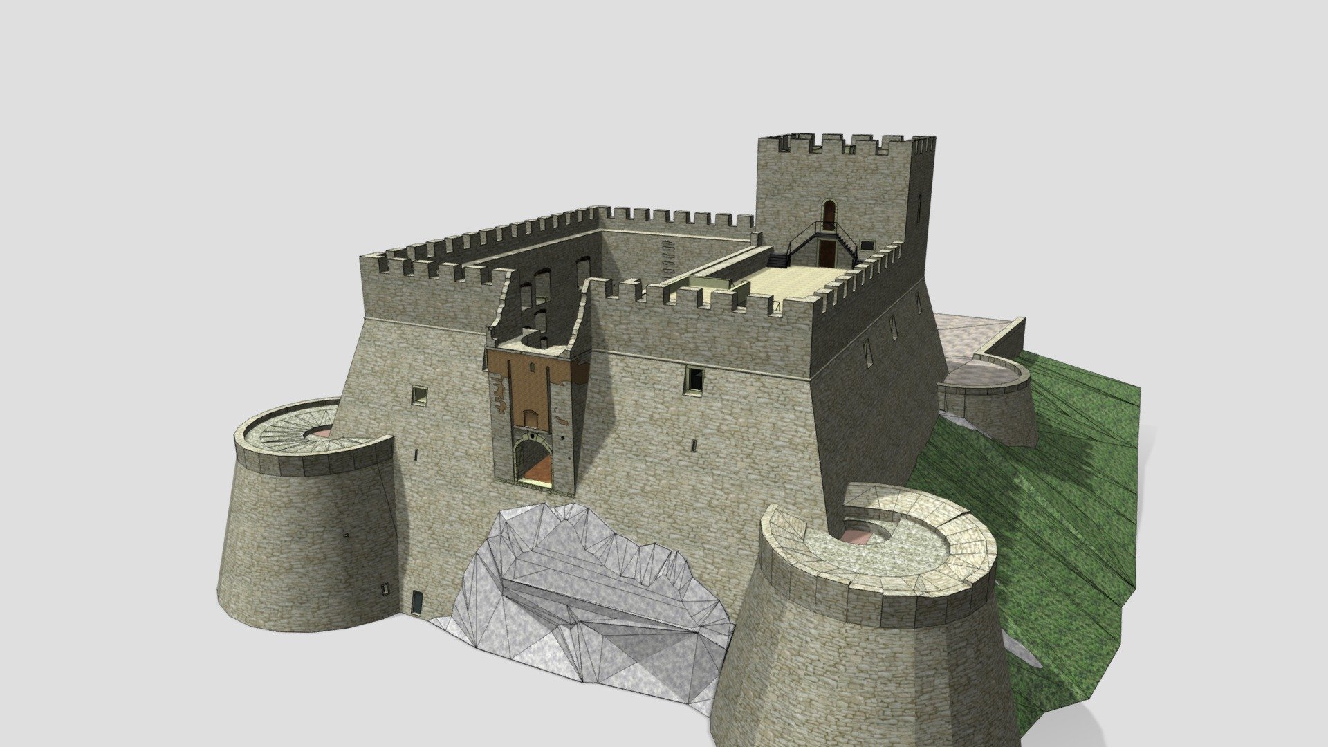 Modello 3D del Castello Monforte di Campobasso in Molise (Italia) - Castello Monforte di Campobasso - 3D model by GLP.Architecture 3d model
