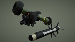 FGM-149 Javelin missile, advanced, armored, us, pc, videogame, army, made, unreal, anti, militar, arma, videojuego, tank, launcher, rocket, marines, anti-tank, javelin, weapon, asset, 3d, model, military, fgm-149, aaws-m