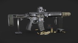 MDX 508 rifle, high, quality, lowpoly, gun, gameready
