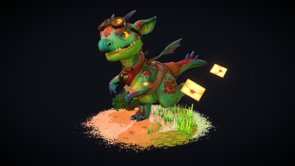 For the 3D Character Challenge! 
He lost some letters on the way but he delivered the one that mattered! 



The plan was to rig and animate him him a more complex environment but uni got in the way, next time I guess! - Post Courier Draco - 3D model by Stevie Cole (@ruishi) 3d model